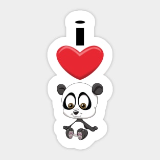 I Heart Pandas!!! Sticker